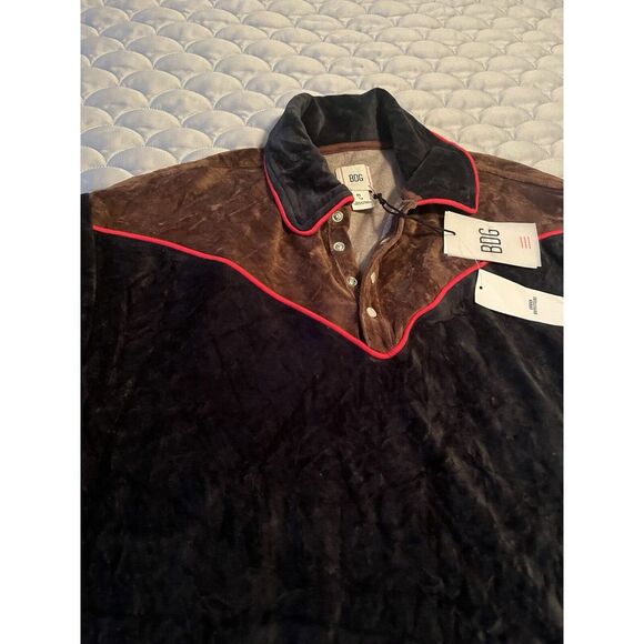 BDG western Velour Button Up Polo. New With tags. Size Small - Picture 5 of 8